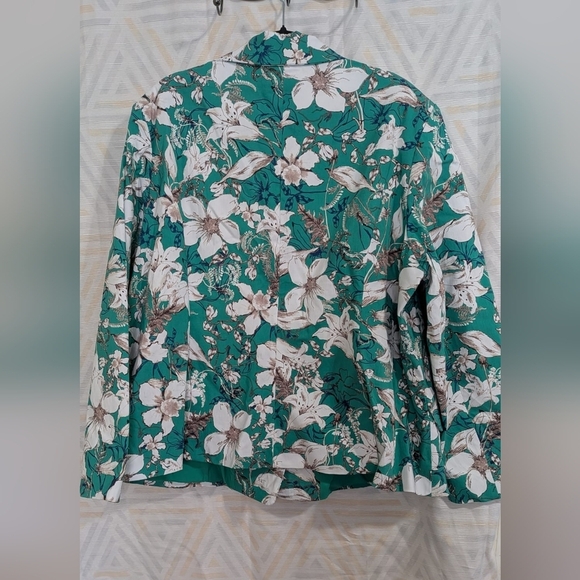 New York & Company Floral Green Spring Summet Women Blazer Size‎ 3X - Picture 5 of 11